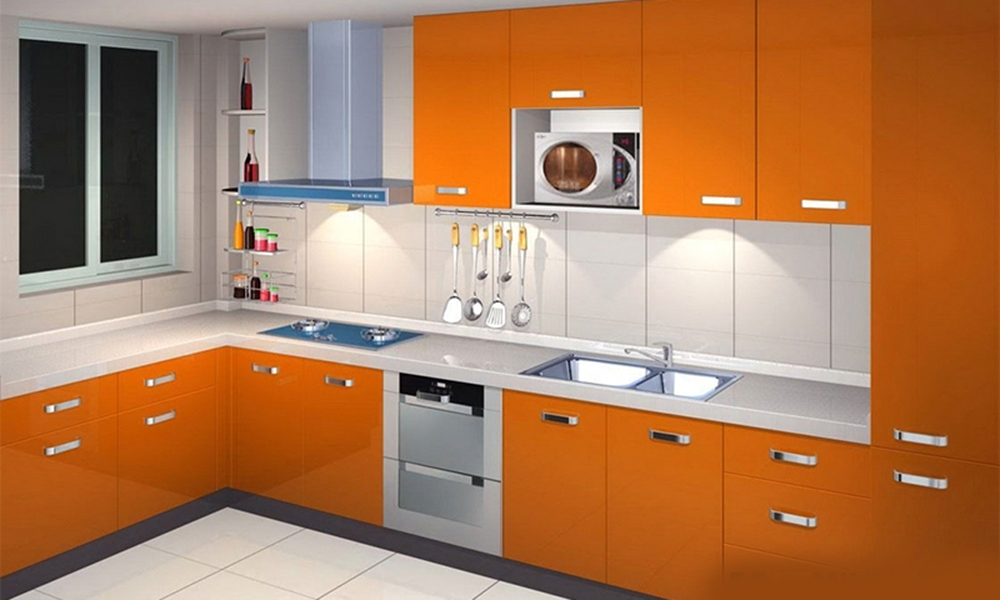 Tủ Bếp Acrylic sắc cam trẻ trung - TB3874