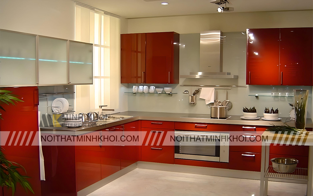 Tủ bếp Acrylic TB3870 nổi bật sang trọng