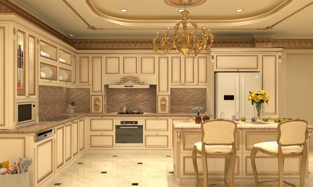 Tủ Kệ Bếp đẹp phong cách cổ điển