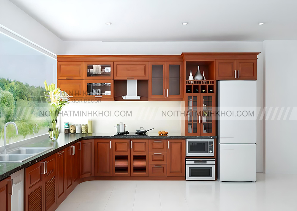 Tủ bếp gỗ tự nhiên
