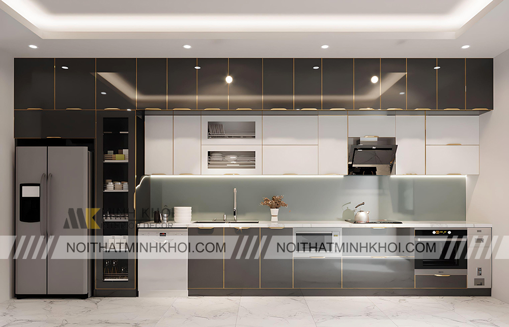 Tủ Bếp Inox Cánh Kính Đẹp Hiện Đại?