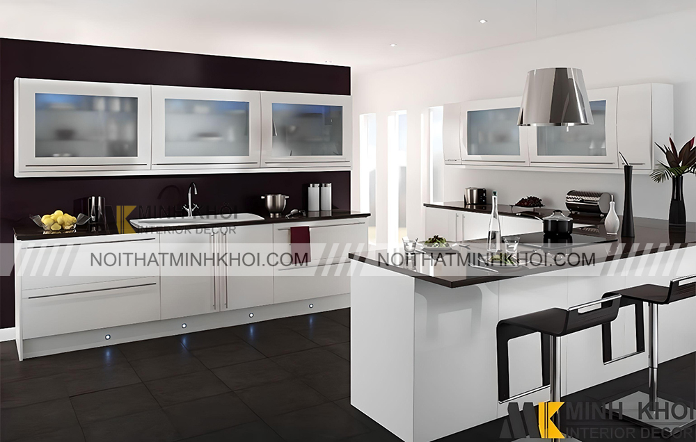 Tủ bếp MDF phủ Acrylic TB3868 hiện đại