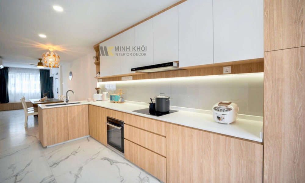 Tủ bếp phủ laminate