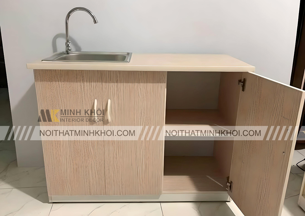 Tủ bếp mini cho phòng trọ có bồn rửa chén
