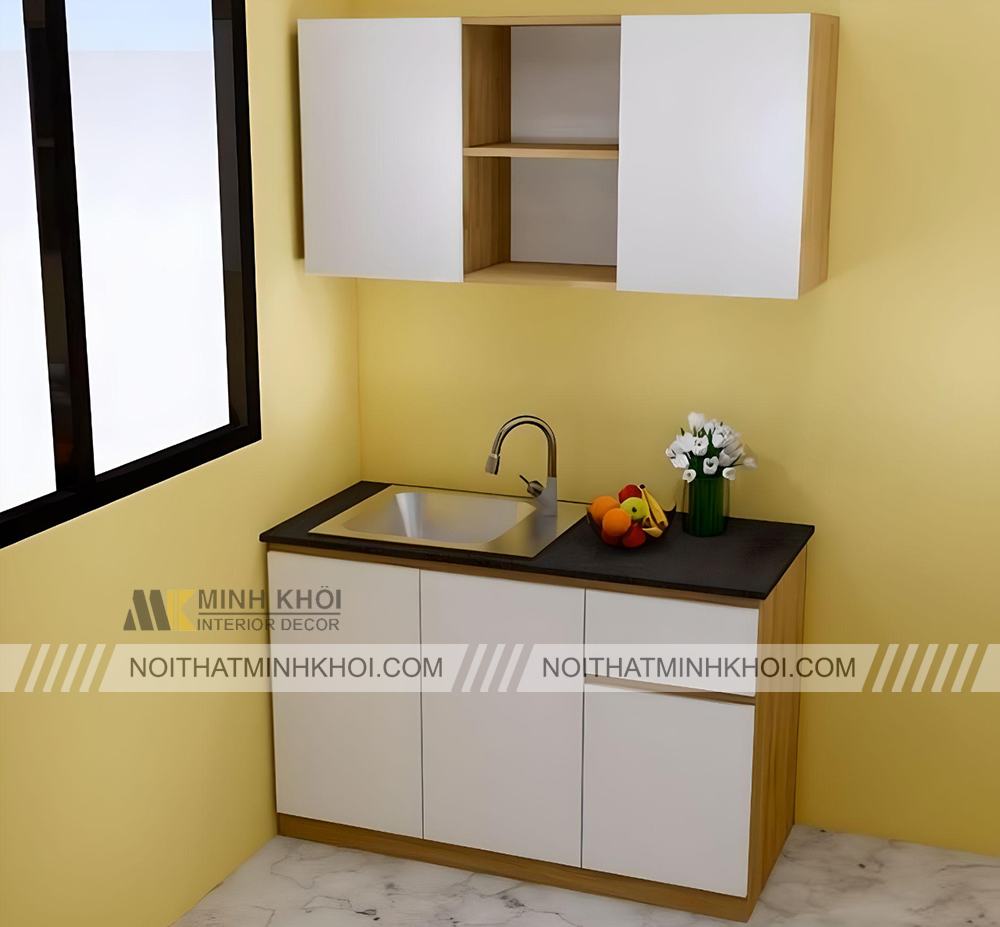 Tủ bếp mini đơn giản tiện lợi cho phòng trọ