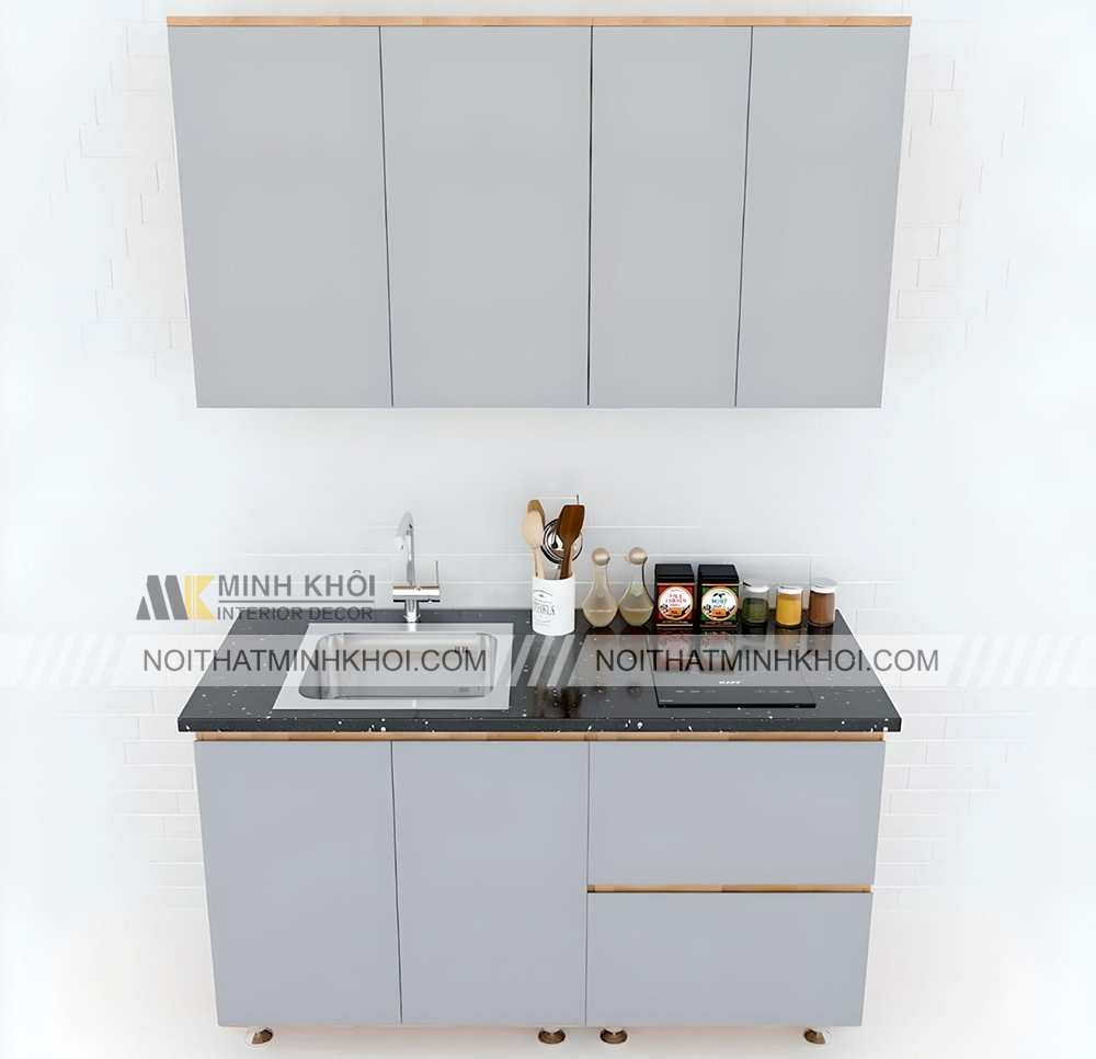 Tủ bếp nhỏ cho phòng trọ đơn giản