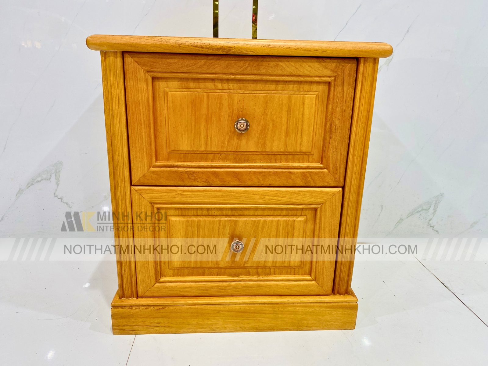 Tủ Đầu Giường Gỗ Gõ Đỏ 2 Hộc Hiện Đại - TDG222