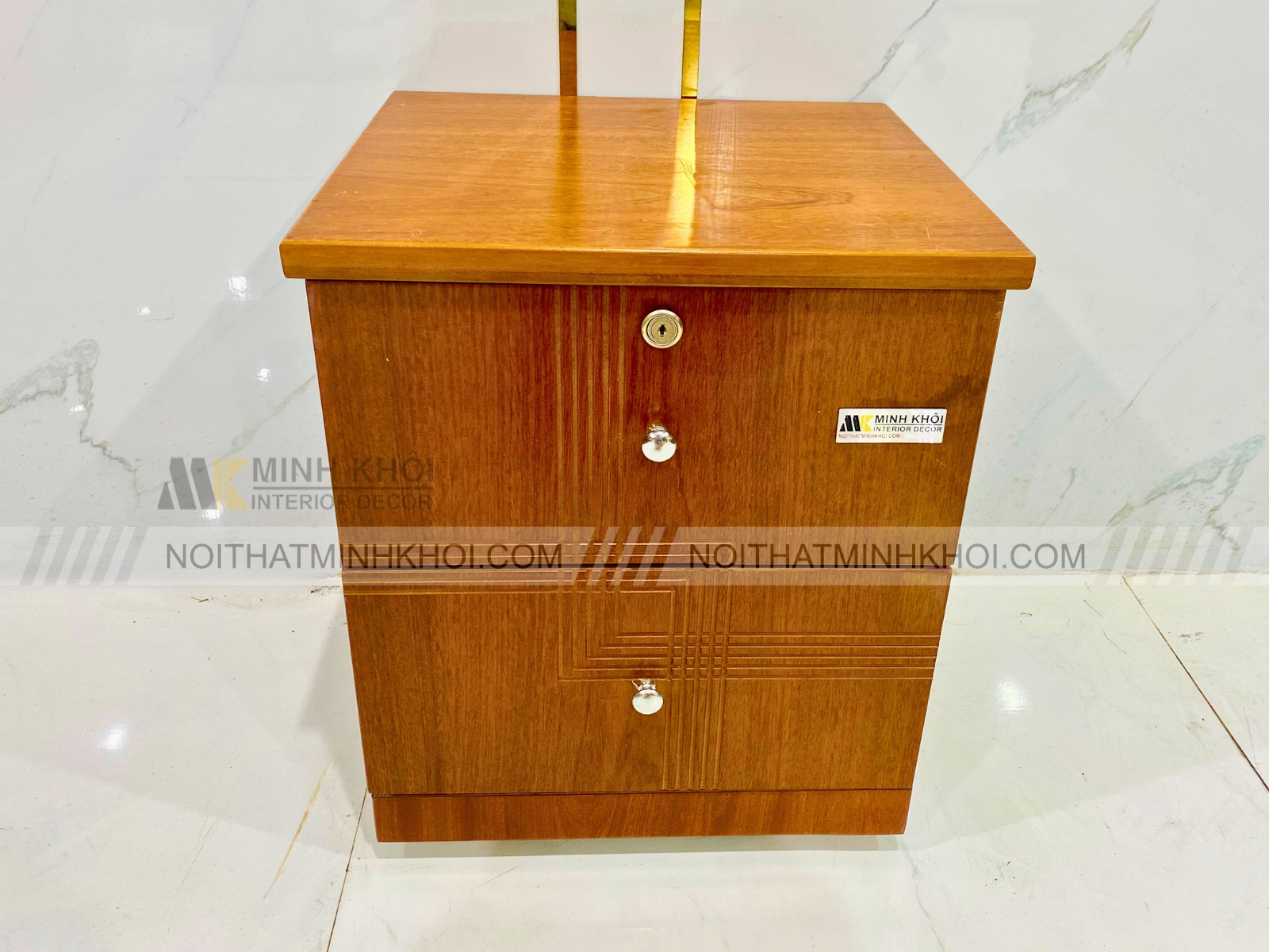 Tủ Đầu Giường MDF Vân Sồi 2 Hộc - TDG011