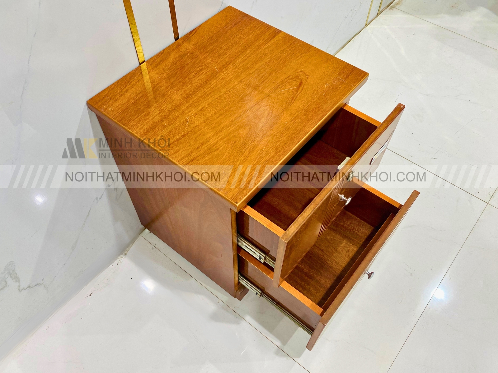 Tủ Đầu Giường MDF Vân Sồi 2 Hộc - TDG011