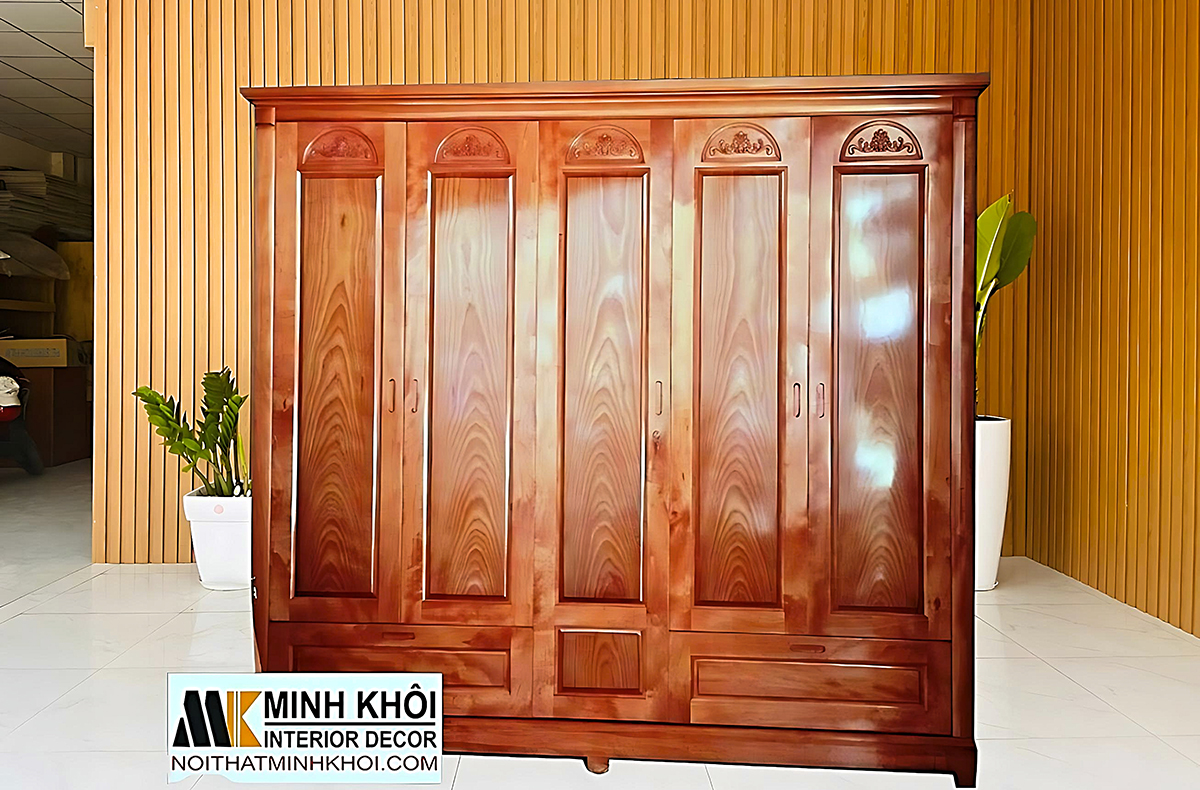 Tủ Quần Áo Hương Đá Hiện Đại 5 Cánh - TA963