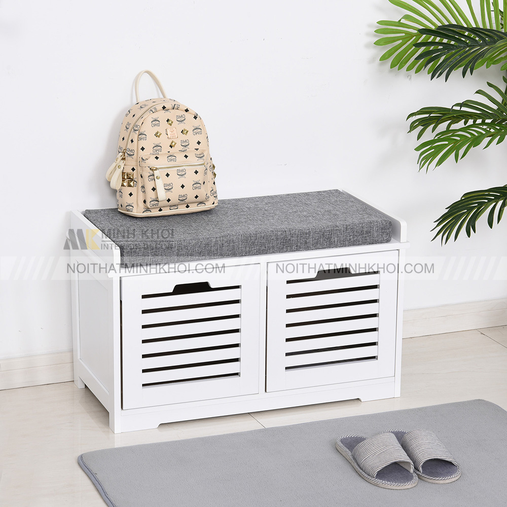 Tủ giày 2 cánh kết hợp ghế ngồi