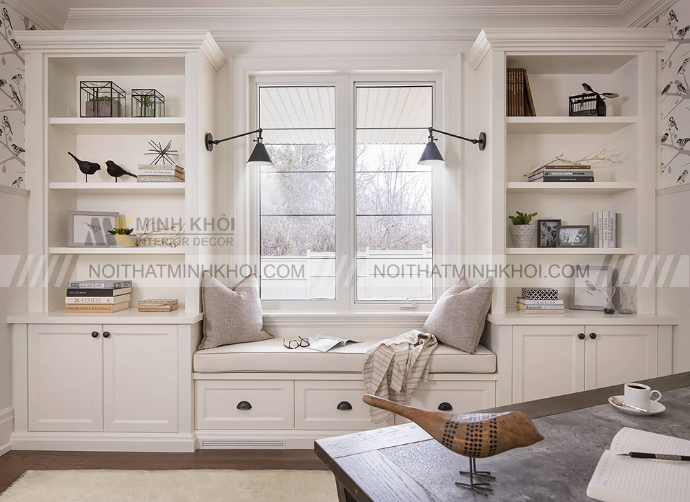 Tủ giày âm tường có ghế ngồi