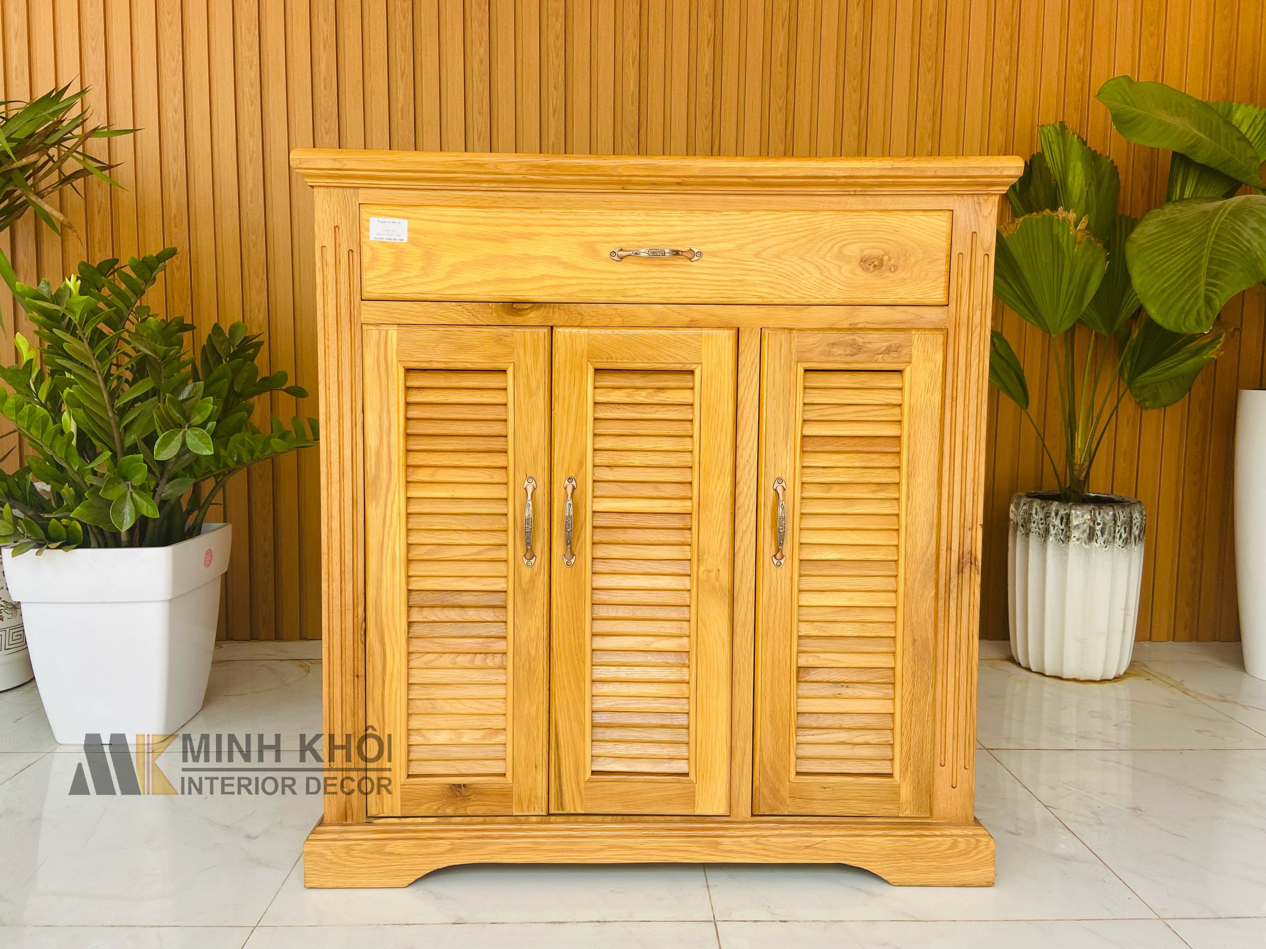 Tủ giày gỗ sồi đơn giản