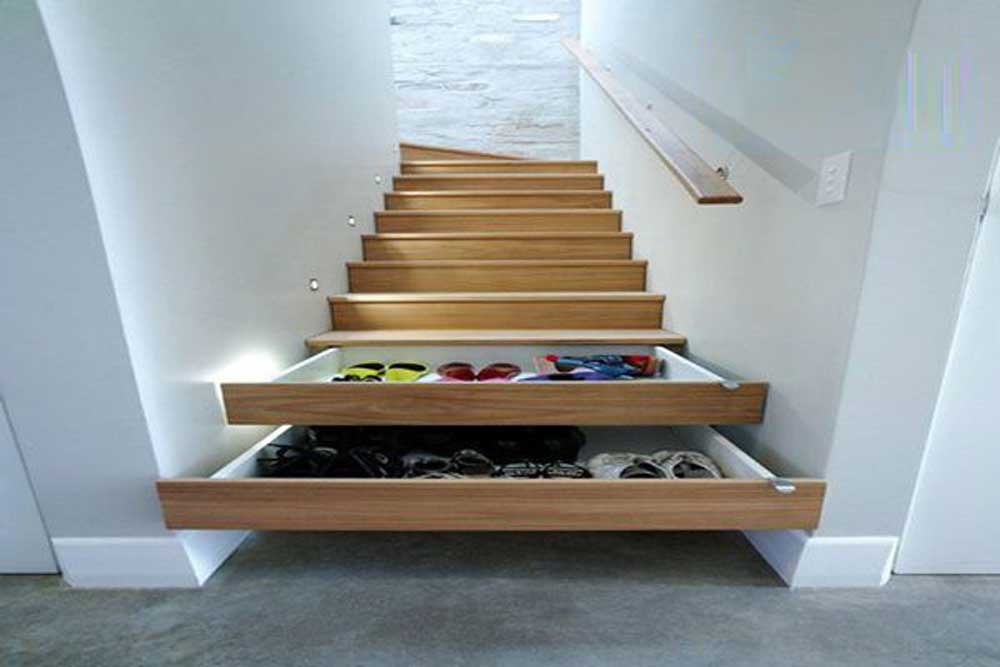 Mẫu Tủ Giày Gầm Cầu Thang Hiện Đại Tận Dụng Tối Đa Không Gian