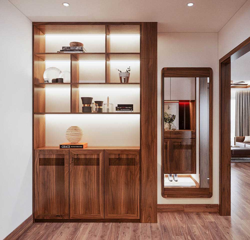 10+ Mẫu Tủ Giày Gỗ Óc Chó Đẹp Xu Hướng Hiện Đại