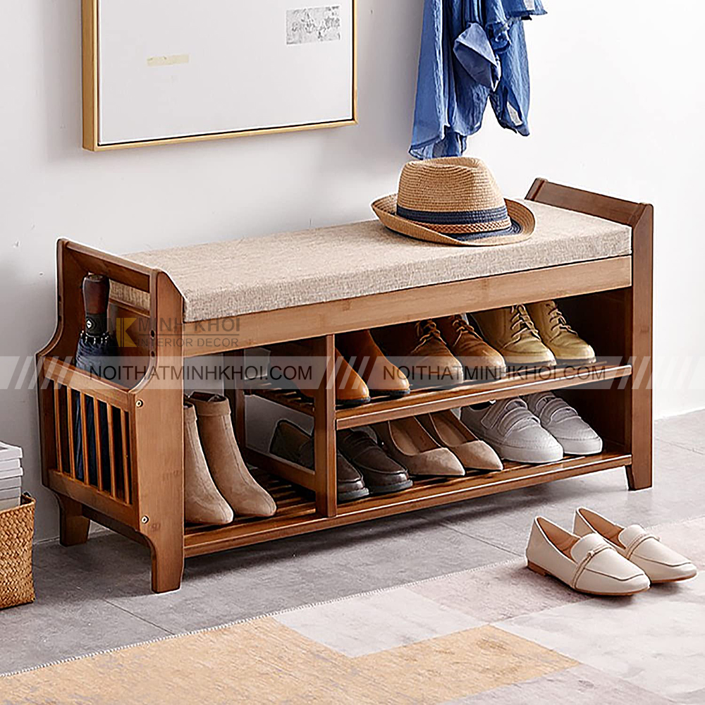Tủ giày kiêm ghế ngồi và ngăn đựng tạp chí
