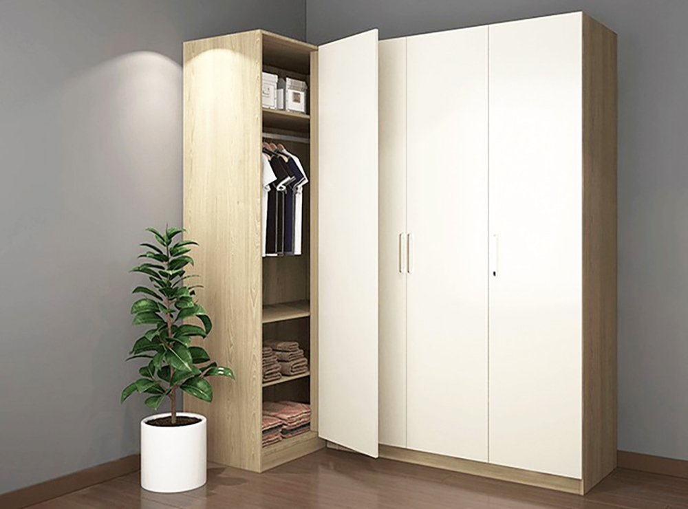 Tủ góc tường chữ L hiện đại