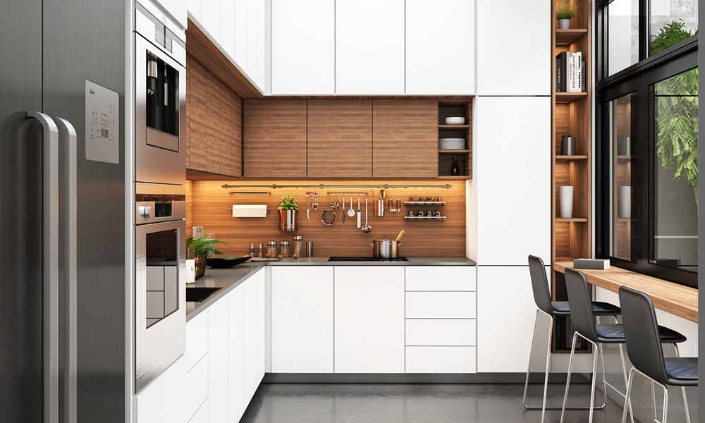 Tủ Kệ Bếp chữ L đẹp hiện đại