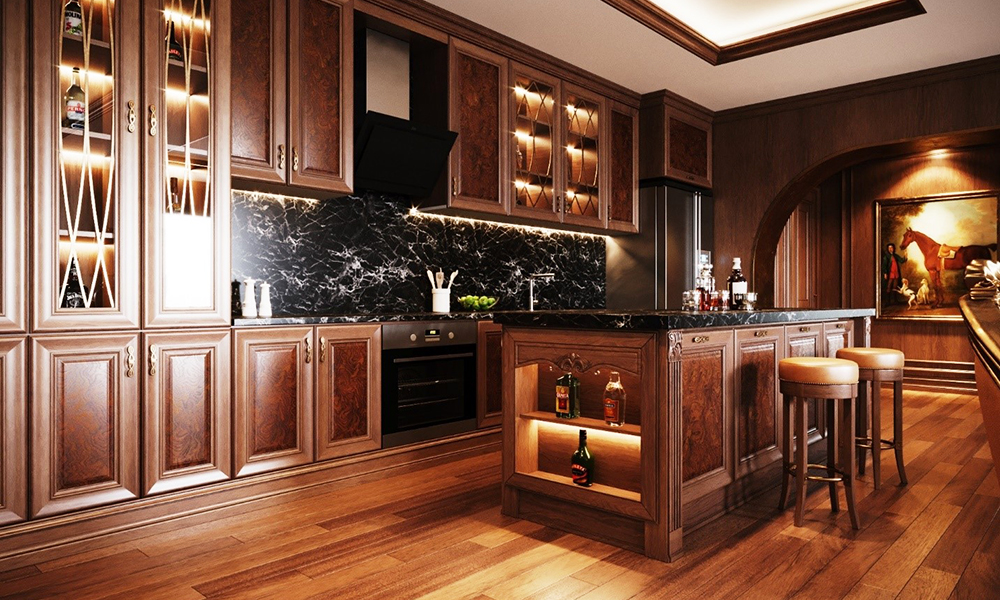 Tủ Kệ Bếp đẹp phong cách tân cổ điển