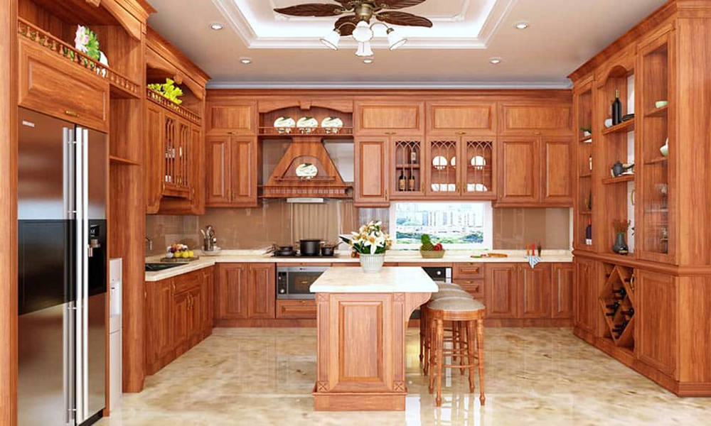 Tủ Kệ Bếp gỗ gõ đỏ