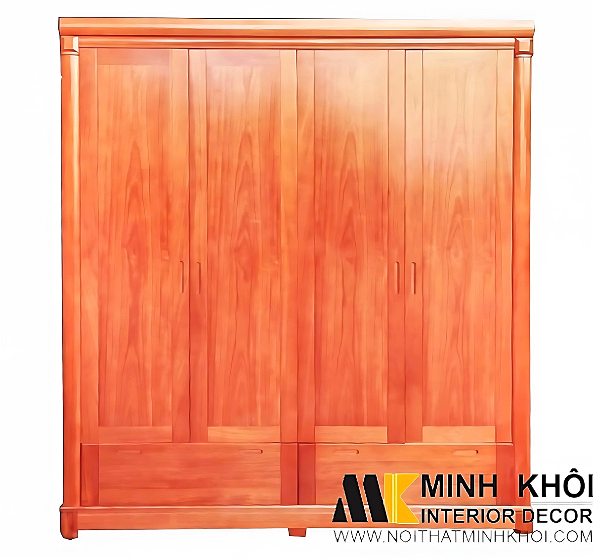 Tủ Quần Áo Cỡ Lớn Gỗ Xoan Đào 4 Cánh Hiện Đại - TA091