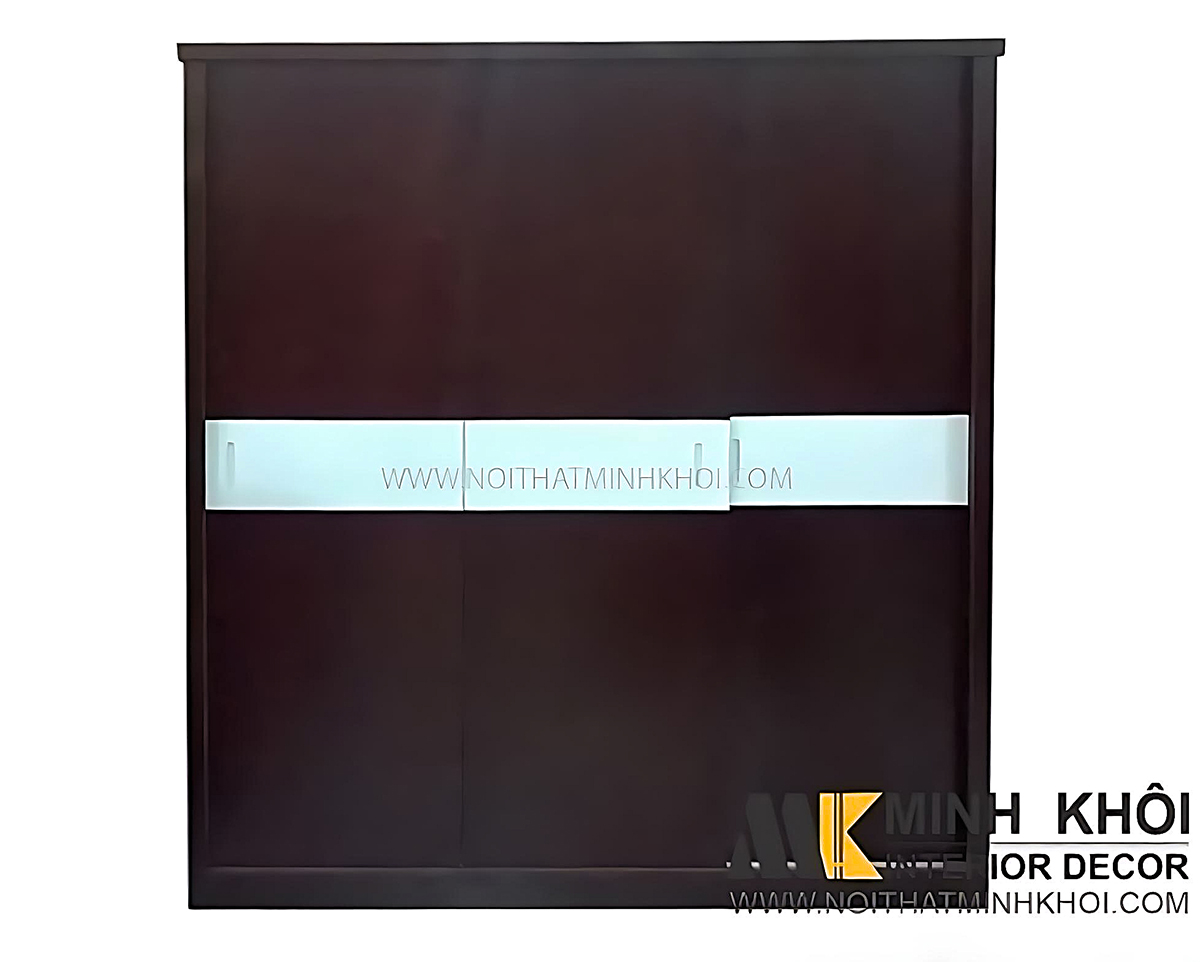 Tủ Quần Áo Cửa Lùa 3 Cánh Gỗ MDF Màu Nâu - TA068