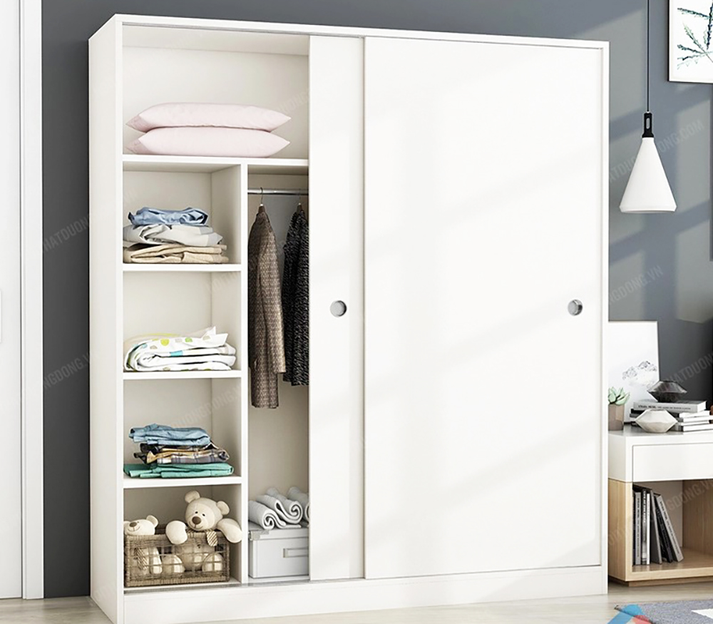 Tủ quần áo cửa lùa gọn gàng hiện đại