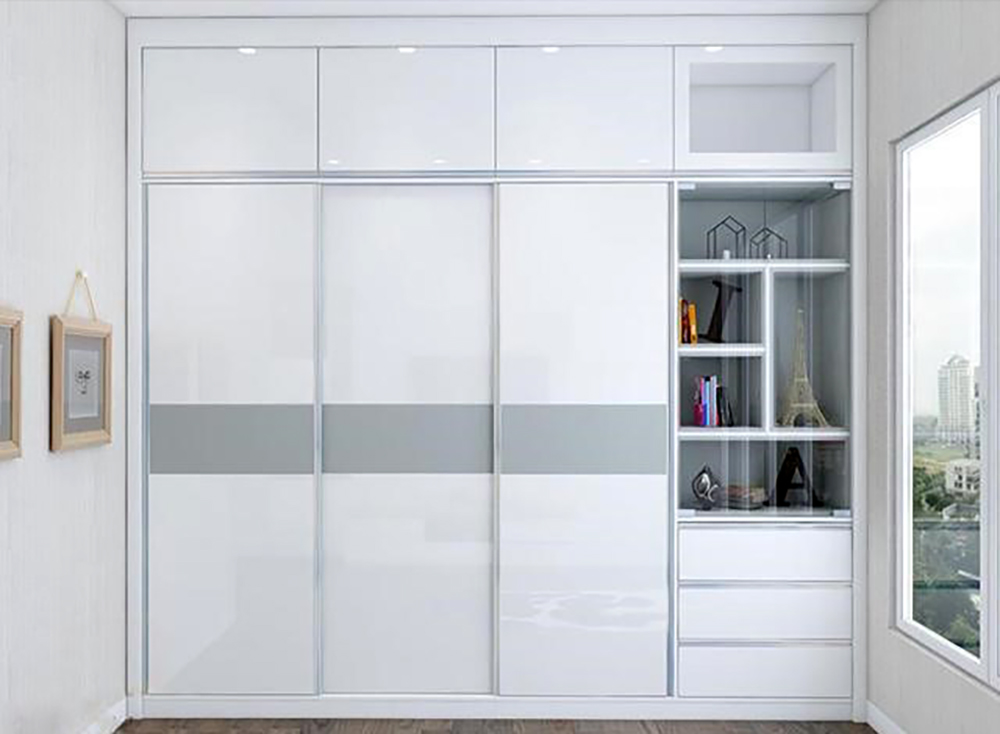 Tủ Quần Áo Cửa Lùa Kết Hợp Với Tủ Trang Trí Và Hộc Thoại