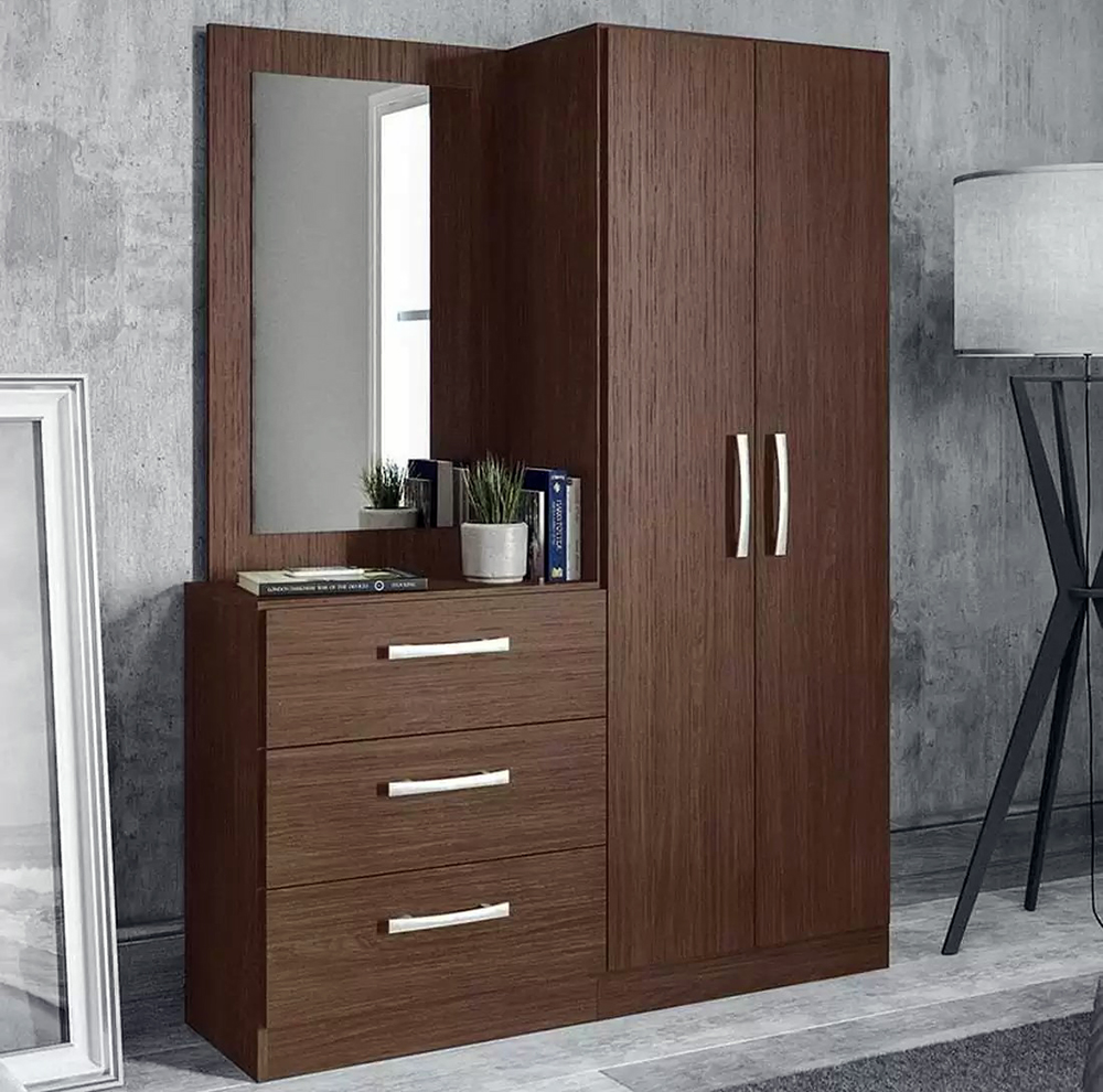 Tủ quần áo gỗ công nghiệp 2 cánh kèm bàn trang điểm