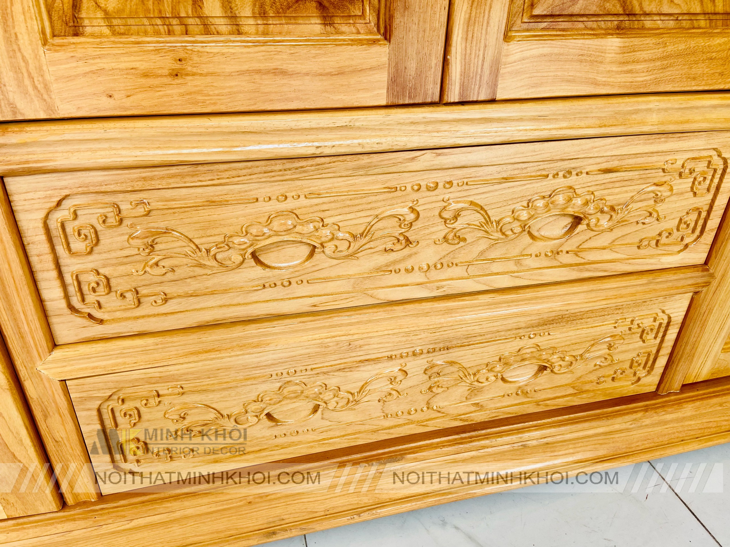 Tủ Quần Áo Gõ Đỏ 2m Cổ Điển Cao Cấp - TA206