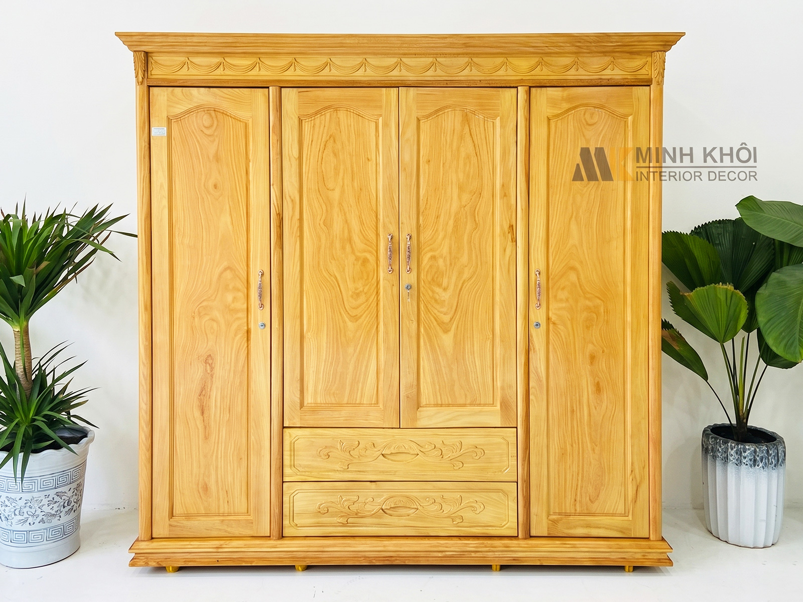 Tủ Áo 4 Cánh Gỗ Gõ Đỏ Cao Cấp - TA222