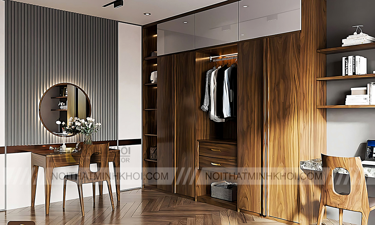 TOP Mẫu tủ quần áo gỗ óc chó đẹp hiện đại?