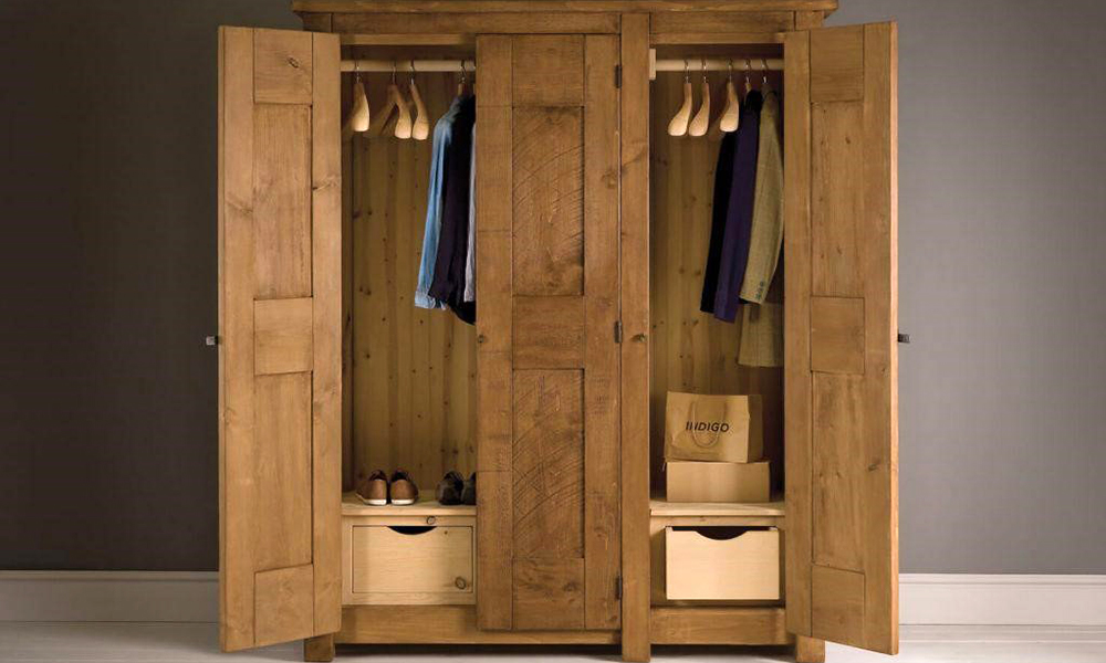 Tủ quần áo gỗ tự nhiên cao cấp phong cách vintage