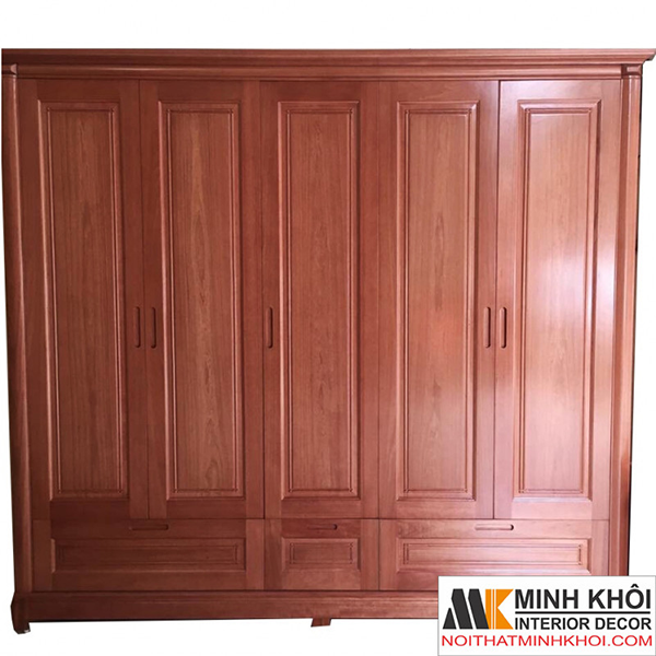 Tủ Quần Áo Gỗ Xoan Đào 5 Cánh Đẹp Giá Rẻ-TA965