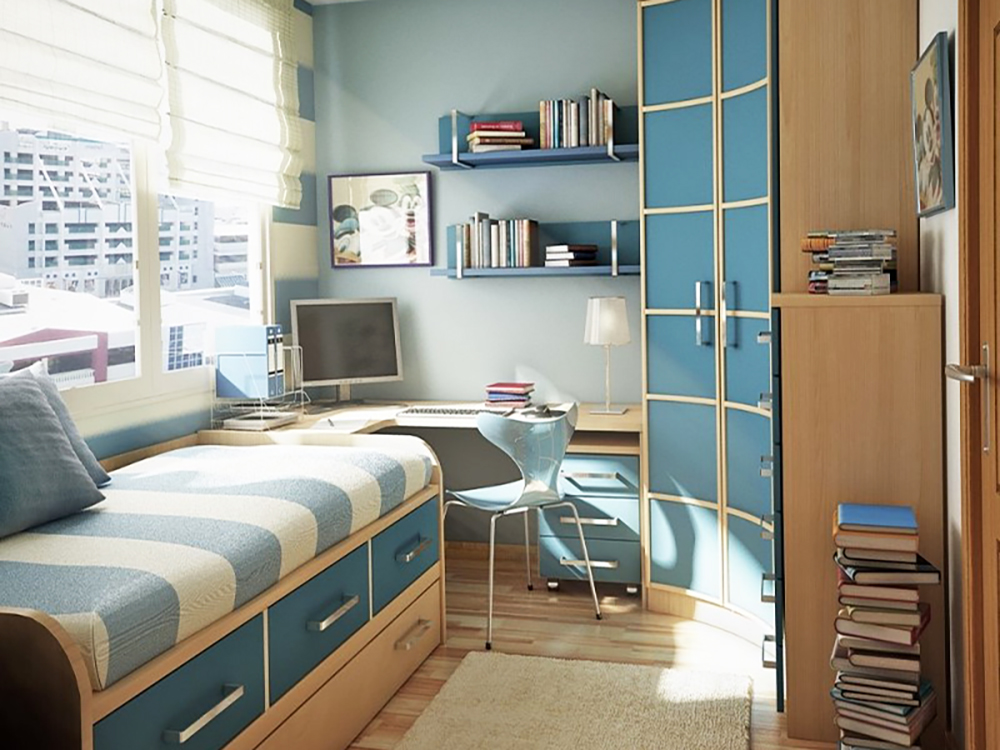 Tủ quần áo góc tường dành cho phòng ngủ nhỏ