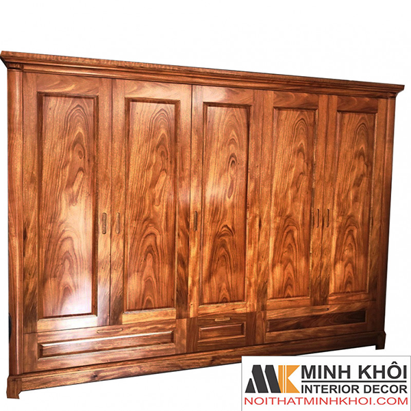 Tủ Quần Áo Hương Xám Hiện Đại Đẹp 5 Cánh - TA964