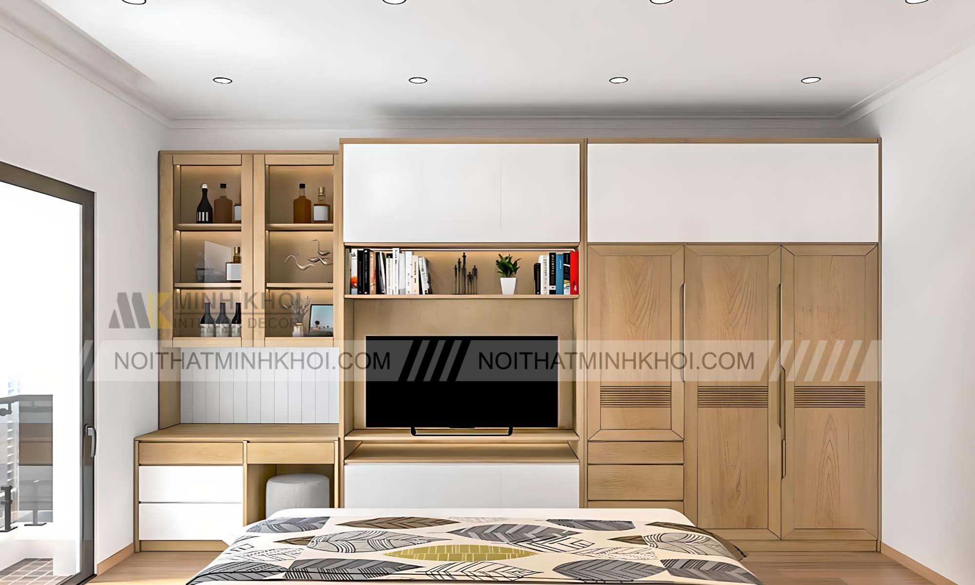 Top 15+ Mẫu Tủ Quần Áo Kết Hợp Kệ Tivi Đẹp Đa Năng Tiện Lợi?