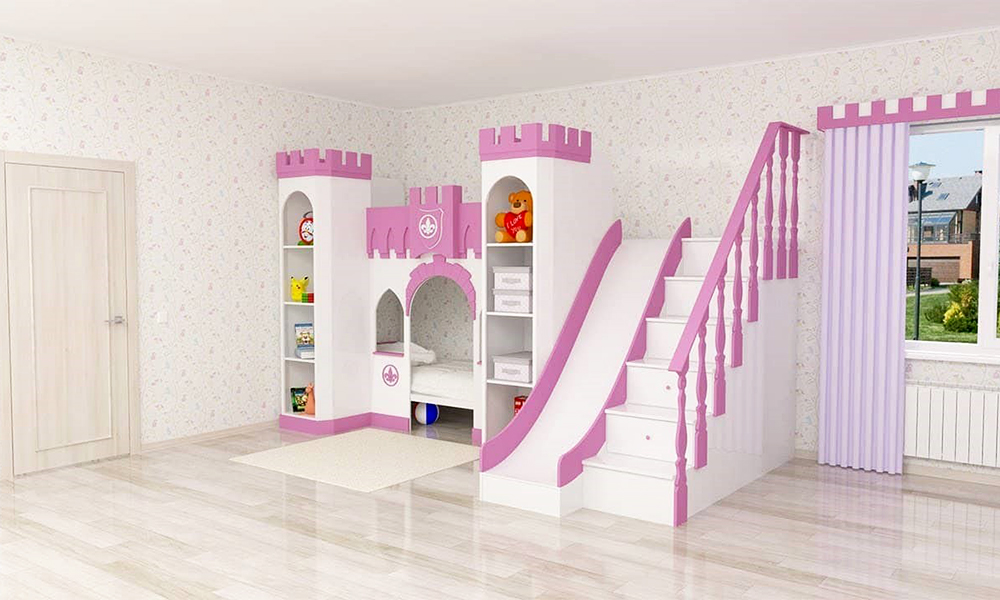 Tủ quần áo kiểu dáng lâu đài bé gái