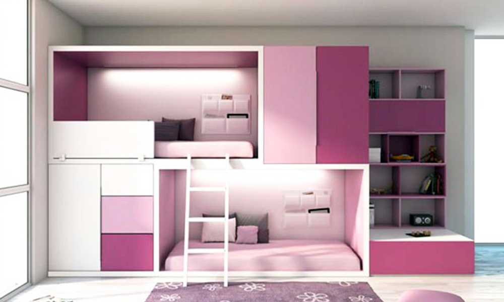 Tủ quần áo màu hồng cho bé gái