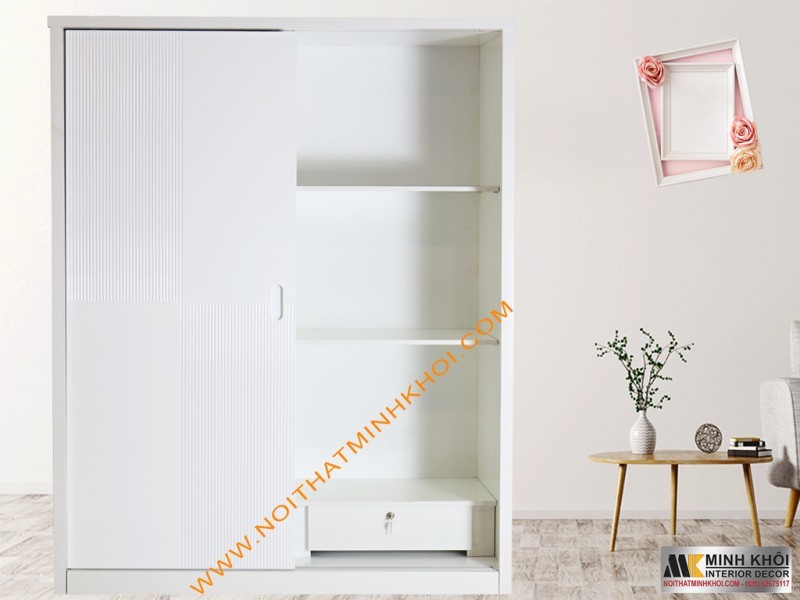 Tủ quần áo màu trắng cửa lùa đẹp lung linh cho phòng ngủ?