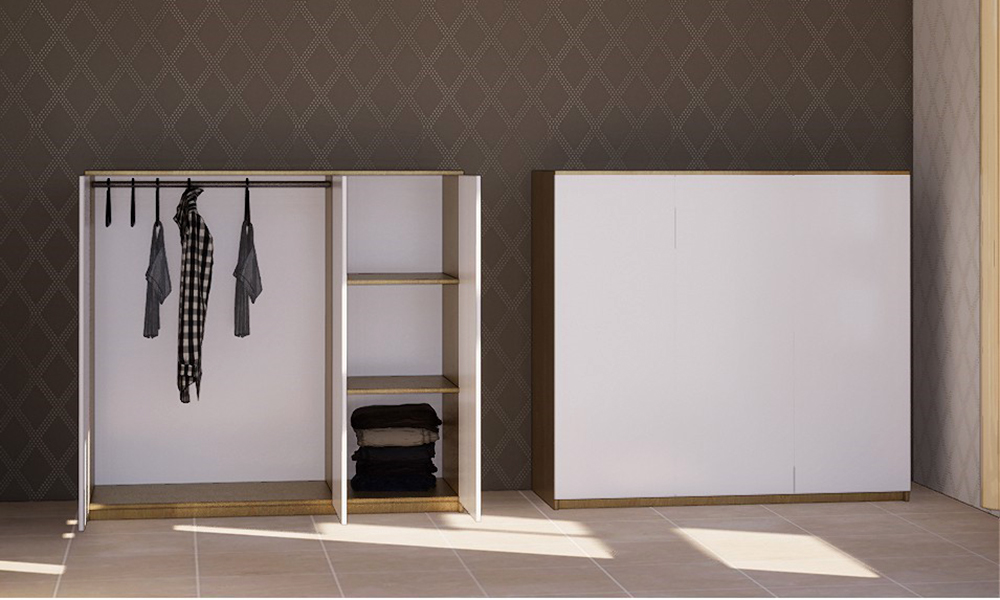 Tủ quần áo mini gỗ màu trắng trẻ trung