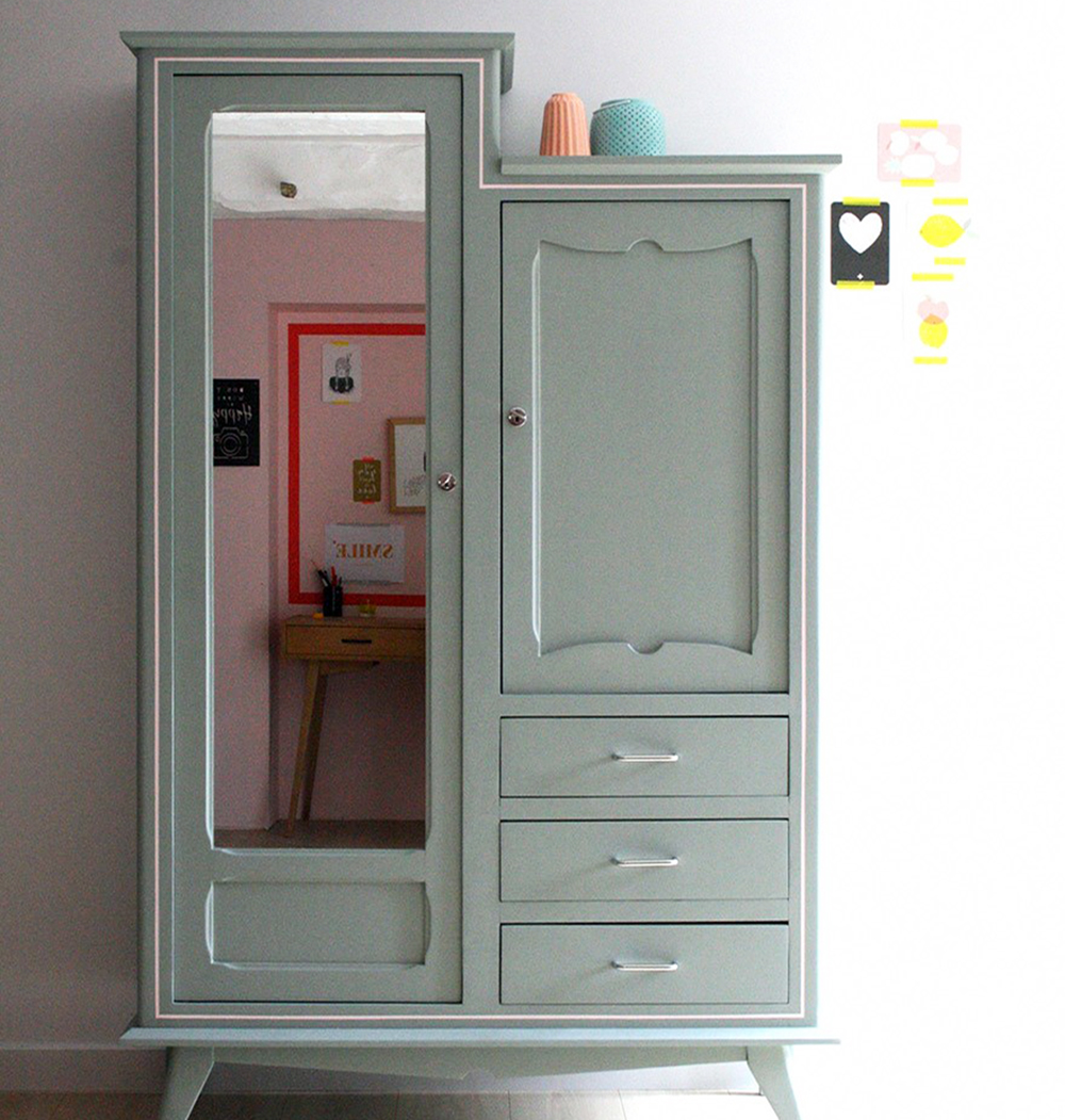 Tủ quần áo phong cách vintage độc đáo