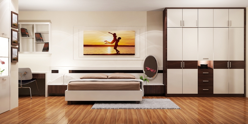 Tủ quần áo sang trọng đặt trong phòng ngủ