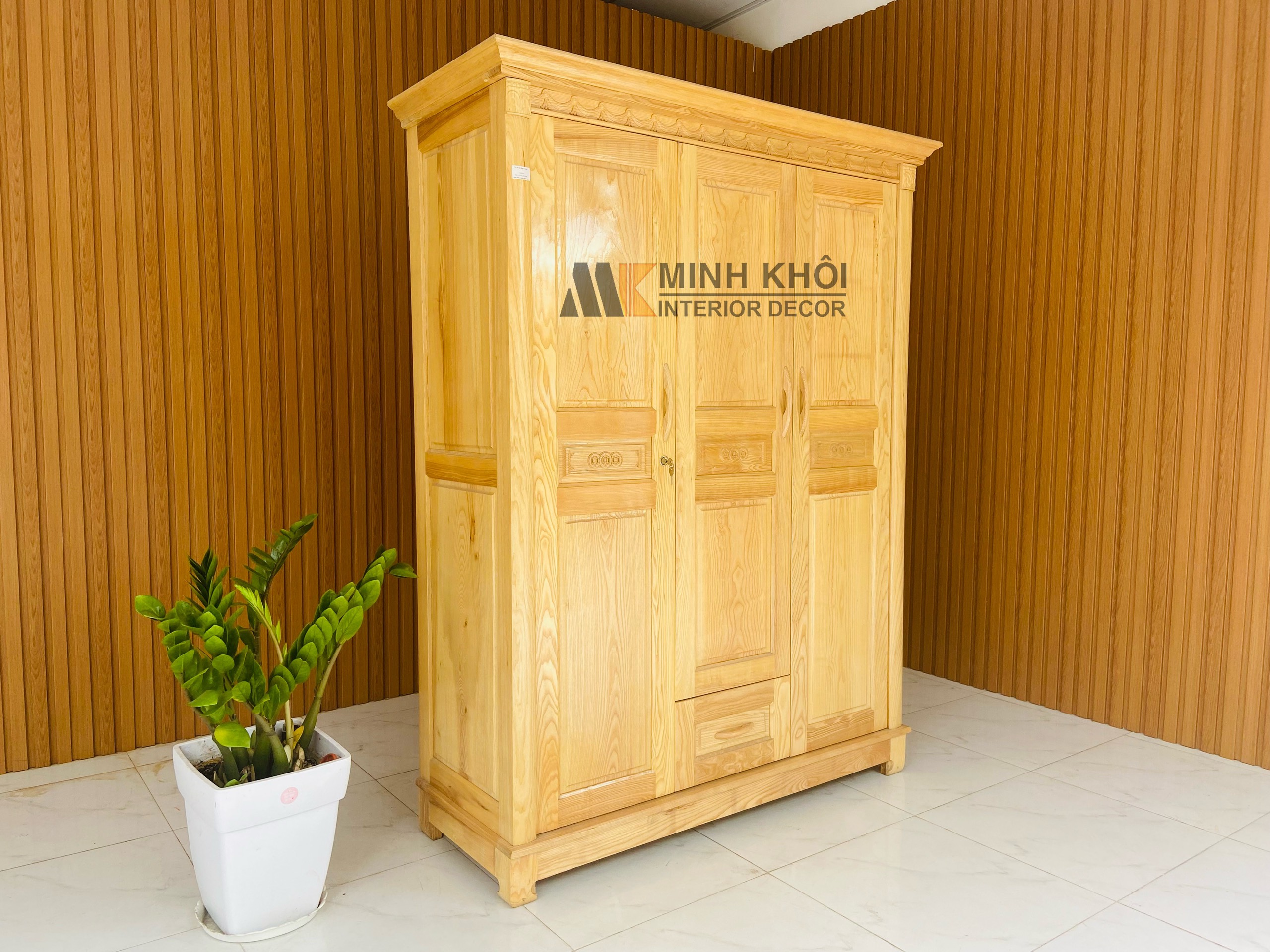 Tủ Quần Áo Sồi Nga 3 Cánh - TA917