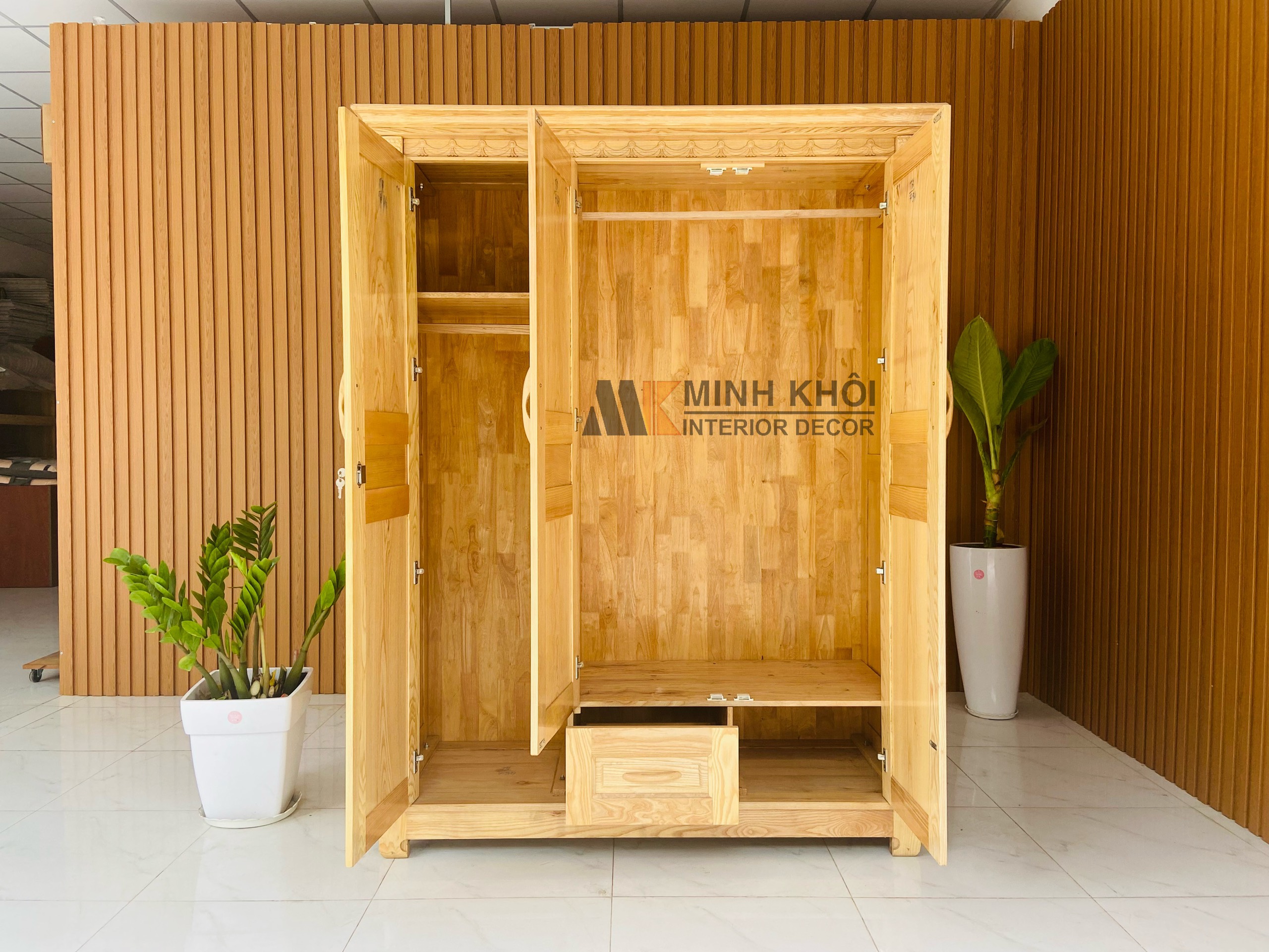 Tủ Quần Áo Sồi Nga 3 Cánh - TA917