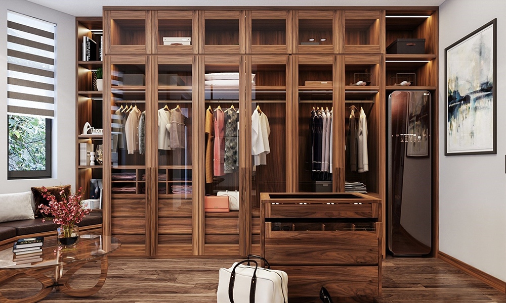 Mẫu tủ quần áo thông minh có tính thẩm mỹ cao