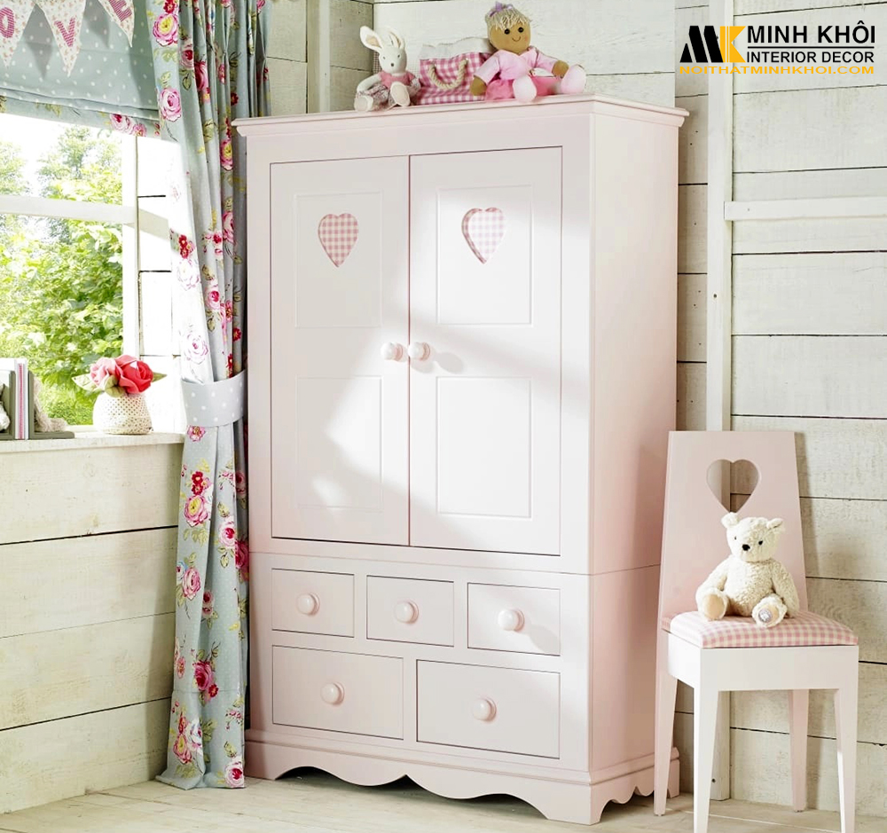 Tủ Quần Áo Trẻ Em đẹp bằng gỗ tự nhiên