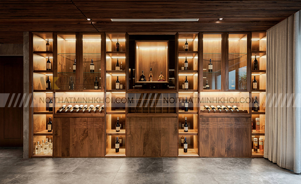 Tủ rượu âm tường phòng khách