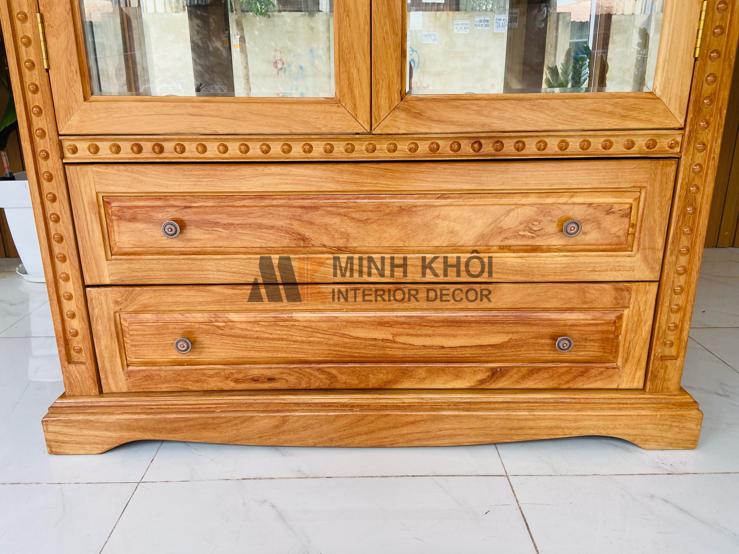 Tủ rượu gõ đỏ mái vòm 1m2 - TR2030