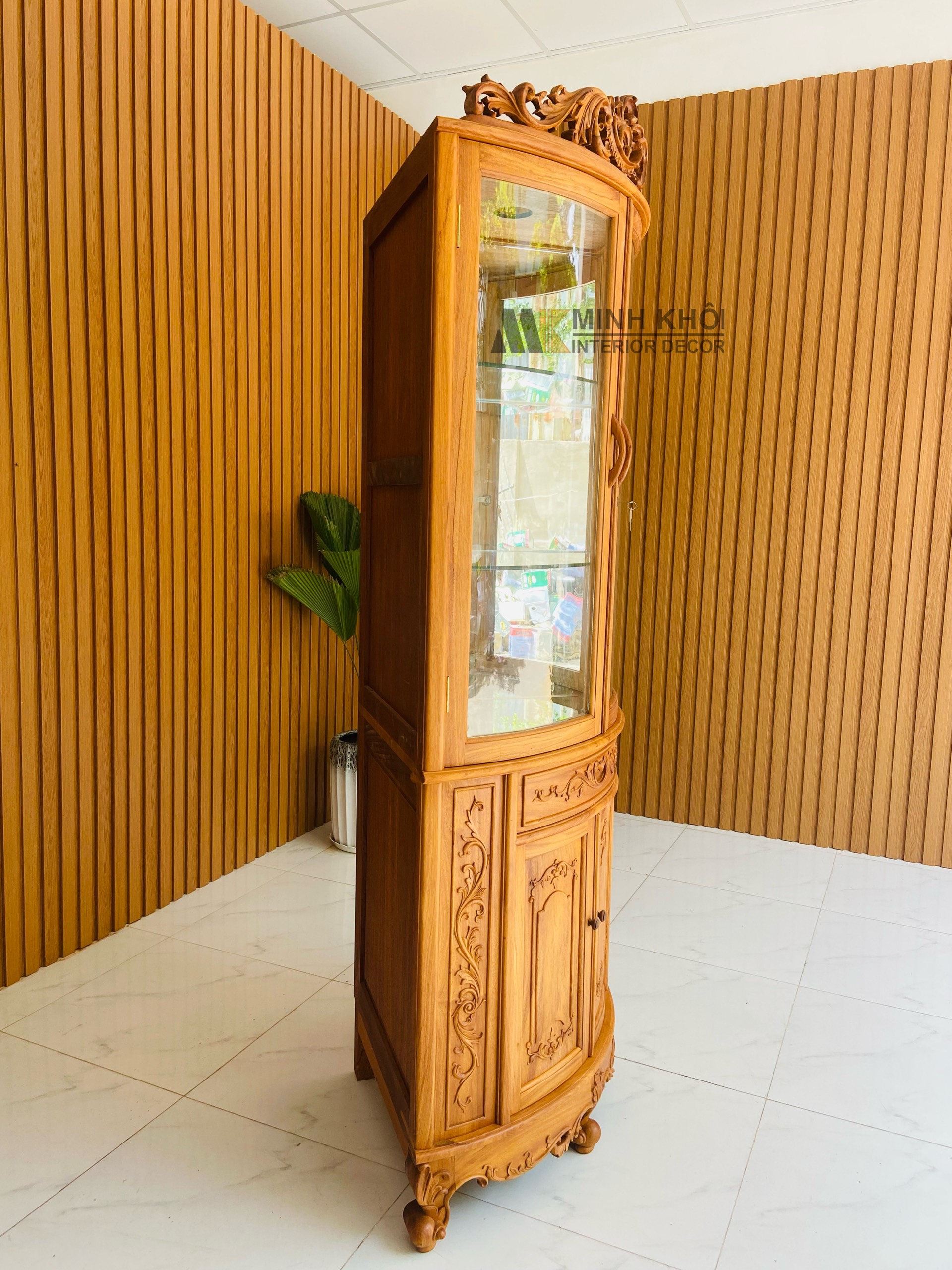 Tủ Rượu Gỗ Gõ Đỏ Góc - TR2027